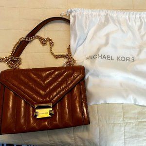 Michael Kors Acorn Quilted Whitney Cross Body bag with gold chain